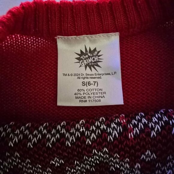 Dr. Seuss How The Grinch Stole Christmas Boys' Ugly Sweater, Size S(6-7) kids - Picture 2 of 5